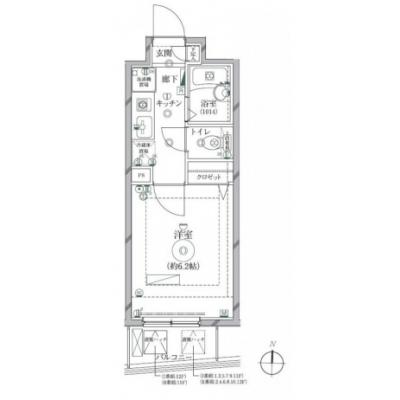 【🌷新生活応援キャンペーン🌷】【禁煙🚭】マイナビSTAYミライエ麻布霞町　402の間取り図