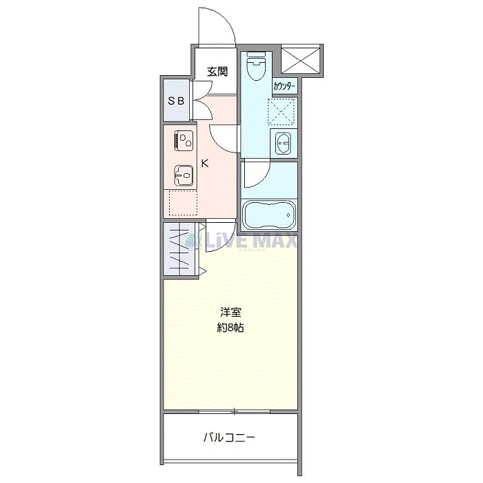 マンスリーリブマックス雑司が谷SOUTHデザイン■『27平米・駅5分』【Wi-Fi無制限・独立洗面・浴室乾燥付】≪エクセレントシリーズ≫の間取り図
