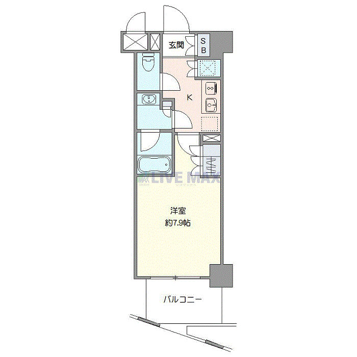 グッドステイ都立大学NORTHフィオーレ△『禁煙ルーム・27平米・独立洗面・浴室乾燥付』【ハイクラス】の間取り図