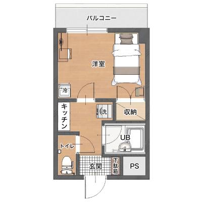 【駐車場無料】レントライフマンスリー相澤病院東_Bの間取り図