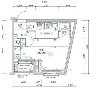 【🎉初期費用オフ｜お得なキャンペーン】【禁煙🚭/Wi-Fi無料🌐】マイナビSTAY西日暮里レジデンス　402の間取り図