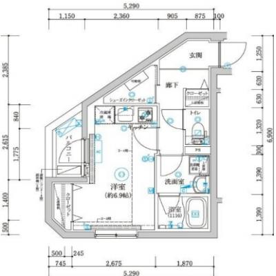 【🎉初期費用オフ｜お得なキャンペーン】【禁煙🚭/Wi-Fi無料🌐】マイナビSTAY西日暮里レジデンス　303の間取り図