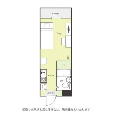 ●2026年5月3日から入居可●ユニオンマンスリー坂戸４　108　1R・シングル☆◆インターネット固定回線（有線・Wi-Fi）無料の部屋◆【禁煙ルーム】デスク・チェアのあるお部屋/深夜24時まで営業スの間取り図