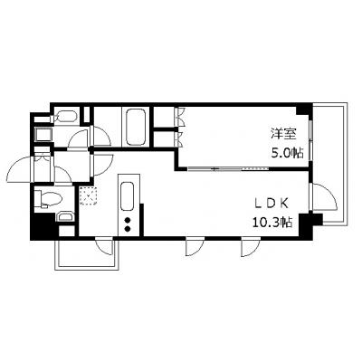 OneLife王子北＜TYPE2＞【▼独立洗面台・バストイレ別、室内見学可（※空室状況により、応相談）《1LDKの広々空間！》】の間取り図
