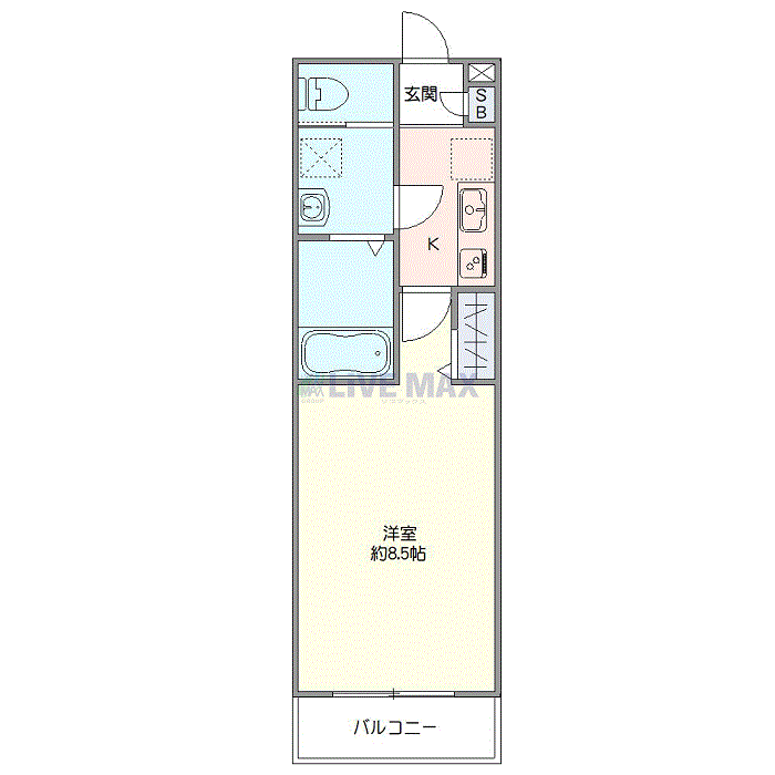 グッドステイ小田急線・相武台前EASTリエル△『禁煙ルーム・25平米・Wi-Fi無制限・独立洗面・浴室乾燥付』【ハイクラス】の間取り図