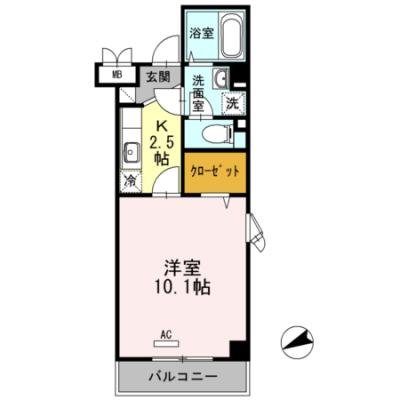 DーROOMマンスリー【ラ・プランタン】・インターネット使い放題・電子タバコのみOKの間取り図