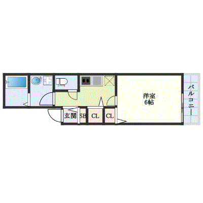 グッドステイ桃谷駅東プロスパー△禁煙【ハイクラス・設備充実】の間取り図