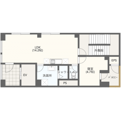 【2月キャンペーン価格】管理費０円！２人入居追加料金０円！築地市場徒歩1分_1LDK45㎡の間取り図