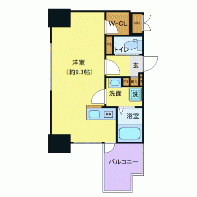 OneLife大町【★30平米・独立洗面台・浴室乾燥機付き】の間取り図