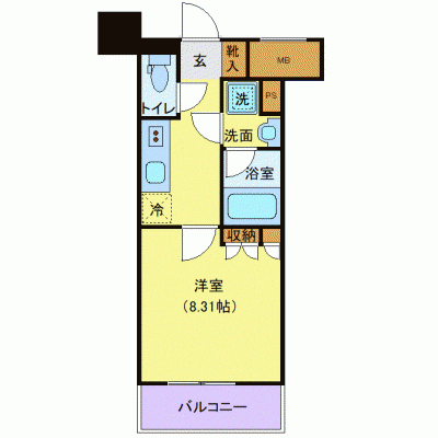 OneLife日泉ローラ＜TYPE2＞【★バストイレ別・独立洗面台・浴室乾燥機付き】の間取り図