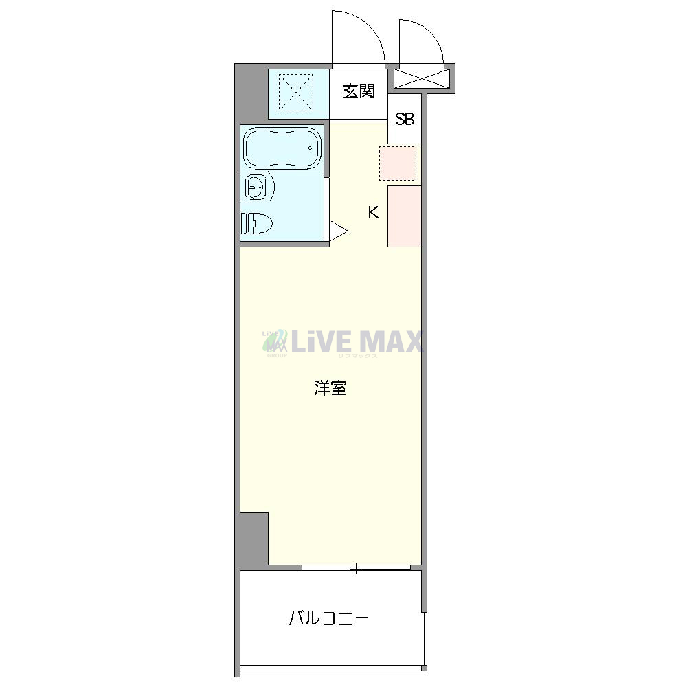 マンスリーリブマックス那覇松山ウッドサイド『WI-FI完備・50型TV・禁煙部屋・ツインベッド・ドラム式洗濯機・洗浄機能付便座』の間取り図
