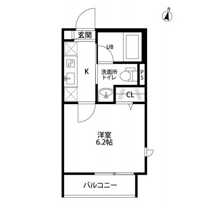 【J’sコート北新宿 201】厚さ25㎝超高密度ポケットコイルマットレス使用！東中野駅徒歩6分！新宿駅まで乗り換えなしで5分！築浅マンション☆【インターネット無料】の間取り図
