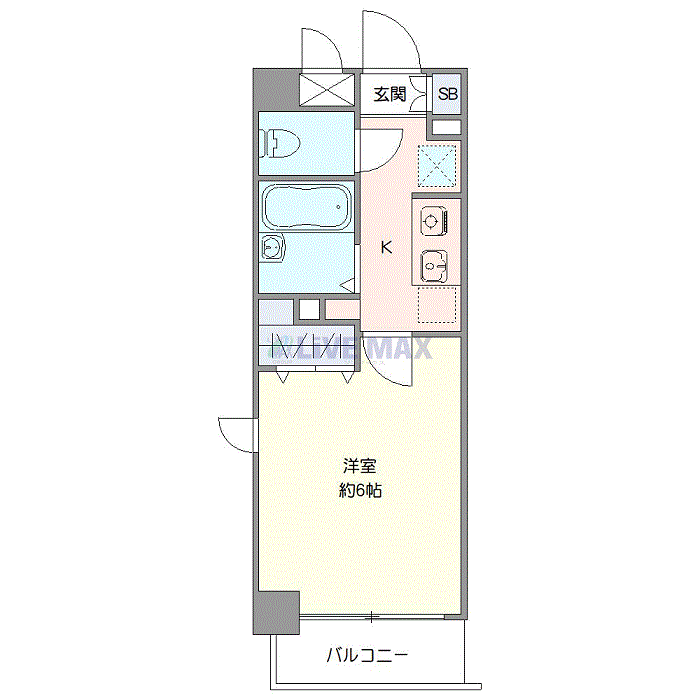マンスリーリブマックス東西線行徳SOUTHプライムⅡ△『禁煙ルーム』【浴室乾燥付】≪スタンダードシリーズ≫の間取り図