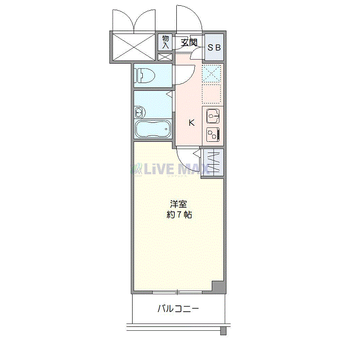 マンスリーリブマックス駒込駅前・六義園NORTHコート■『禁煙ルーム・駅3分』【浴室乾燥付】≪スタンダードシリーズ≫の間取り図