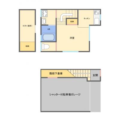 【オレンジマンスリー四日市ガレージハウス】 ♪♪駐車♪令和8年2月～新規OPEN♪♪駐車場ガレージ付き,禁煙ルーム,浴室乾燥機付き,リフォーム済み,ペット飼育応相談♪♪の間取り図