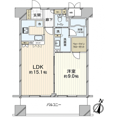 フリーステイ阿波座Ⅱ　★1LDK・57.80㎡★　★最寄り駅まで徒歩２分★の間取り図