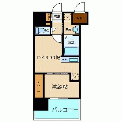 OneLife仙台駅前花京院通り＜TYPE1＞【★1DK・設備充実！】の間取り図