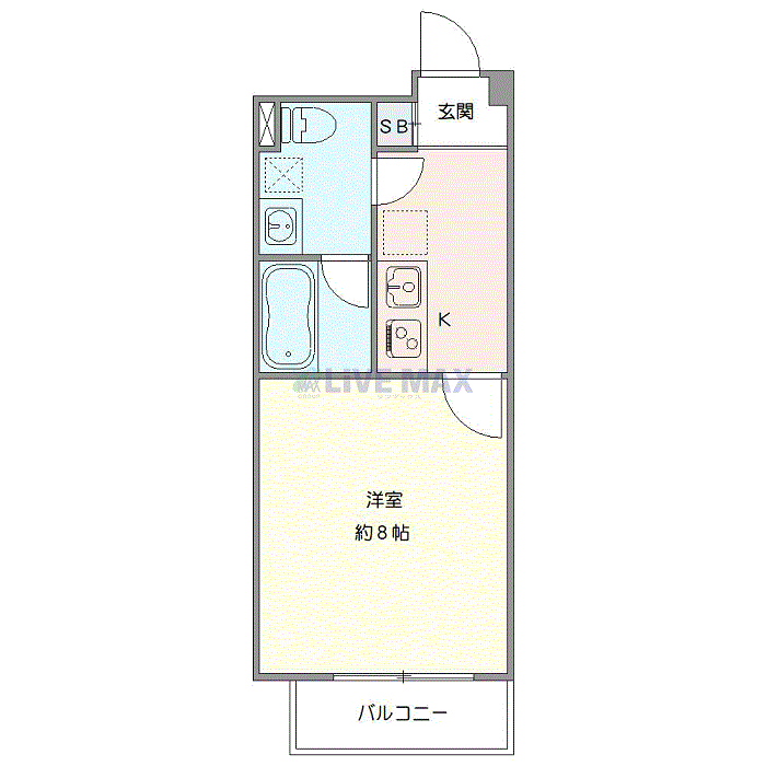 マンスリーリブマックス代々木上原EASTルーセント◆『禁煙ルーム・駅4分』【1名入居限定・独立洗面・浴室乾燥付】≪エクセレントシリーズ≫の間取り図