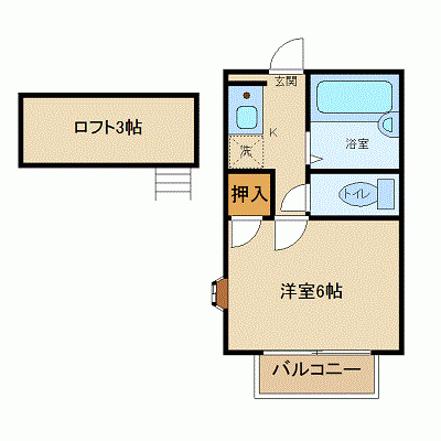 OneLife小鶴新田ロフティ【★ロフト付き！バス・トイレ別】の間取り図