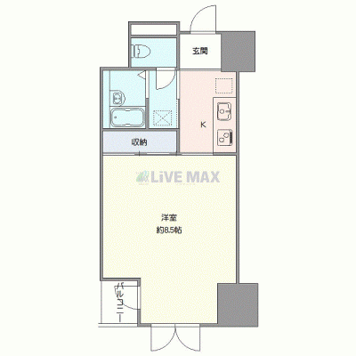OneLife榴岡イース【★バストイレ別・浴室乾燥機付き】の間取り図
