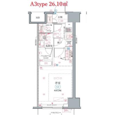 【60日以上の利用でお得🌈】【禁煙🚭/Wi-Fi無料🌐】マイナビSTAYお花茶屋水戸街道通り　1103の間取り図