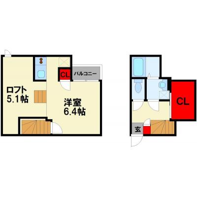 トーマンスリー飯塚市東徳前10番☆デザイナー物件☆ネット無料の間取り図
