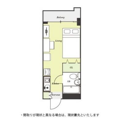 ユニオンマンスリー京成谷津ノルティア１　207　1R・セミダブル☆◆インターネット固定回線（有線・Wi-Fi）無料の部屋◆【禁煙ルーム】1棟18室丸々マンスリー！法人まとめての利用も可♪の間取り図