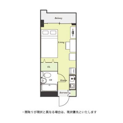 ユニオンマンスリー京成谷津ノルティア１　208　1R・セミダブル☆◆インターネット固定回線（有線・Wi-Fi）無料の部屋◆【禁煙ルーム】1棟18室丸々マンスリー！法人まとめての利用も可♪の間取り図
