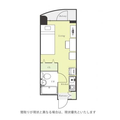 ●2026年5月14日から入居可●ユニオンマンスリー京成谷津ノルティア１　303　1R・シングル☆◆インターネット固定回線（有線・Wi-Fi）無料の部屋◆【禁煙ルーム】人気の角部屋/1棟18室丸々マンの間取り図