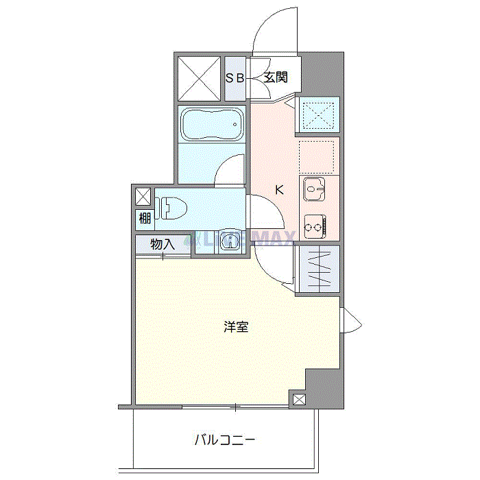 グッドステイ押上・浅草通り■『禁煙ルーム・駅5分・独立洗面・浴室乾燥付』【ベーシック】の間取り図