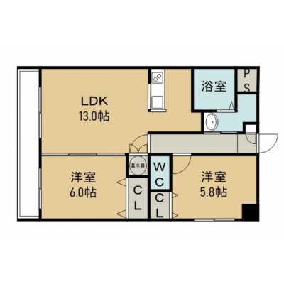 COSOJIマンスリー千歳北栄【駐車場完備】最上階の間取り図