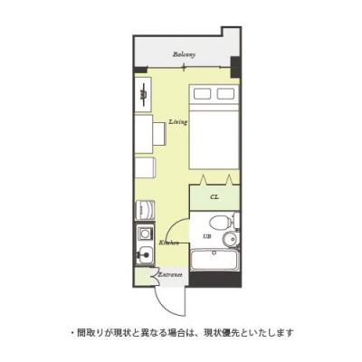 ●2026年5月1日から入居可●ユニオンマンスリー京成谷津ノルティア１　305　1R・セミダブル☆◆インターネット固定回線（有線・Wi-Fi）無料の部屋◆【禁煙ルーム】1棟18室丸々マンスリー！法人まの間取り図