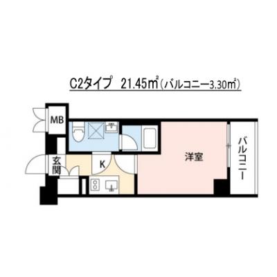 【🎉初期費用オフ｜お得なキャンペーン】【禁煙🚭/Wi-Fi無料🌐】マイナビSTAYアーバンコア横浜根岸　407の間取り図