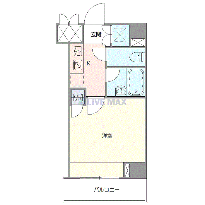 グッドステイ練馬中村橋NORTH弐番館△『禁煙ルーム・浴室乾燥付』【ベーシック】の間取り図