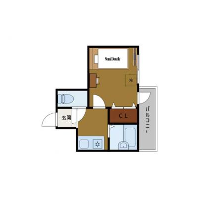 BraTTo浪速ハイツ（Bタイプ）【2月入居可🔥】淡路駅から8分｜家具家電一式｜出張歓迎｜の間取り図