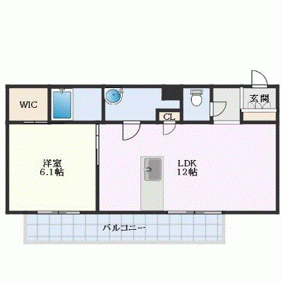 OneLife箱崎駅東リーチ【★1LDK！設備充実！】の間取り図