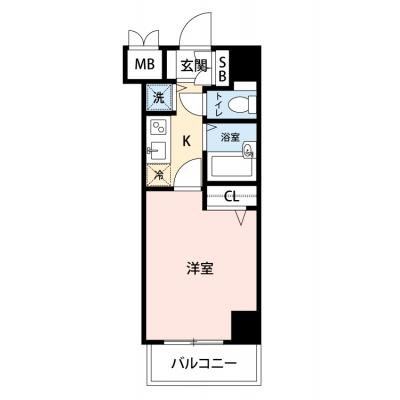 【60日以上の利用でお得🌈】【禁煙🚭/Wi-Fi無料🌐】マイナビSTAYミライエ渋谷本町　1504の間取り図