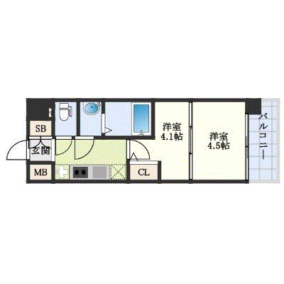マンスリーリブマックス西大路駅北キザシテイ▲プラス【2K・Wi-Fi対応・設備充実】≪エクセレントシリーズ≫の間取り図
