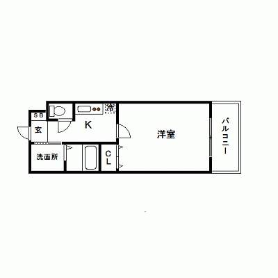 OneLife博多中洲Sリート【★バストイレ別・浴室乾燥機付き、★オートロック付】の間取り図