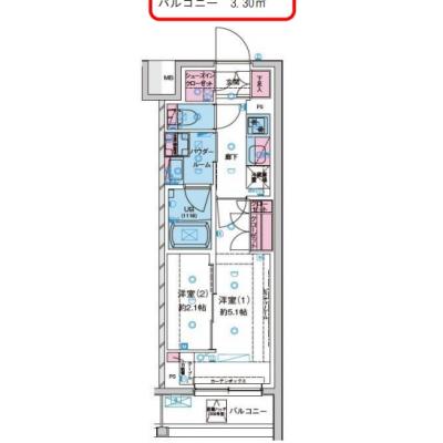 【🎉初期費用オフ｜お得なキャンペーン】【禁煙🚭/Wi-Fi無料🌐】マイナビSTAY西新井2　308の間取り図