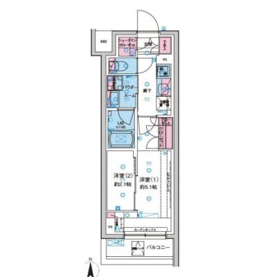 【60日以上の利用でお得🌈】【禁煙🚭/Wi-Fi無料🌐】マイナビSTAY西新井2　507の間取り図