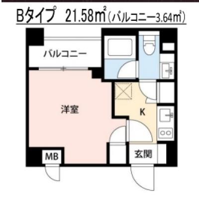 【🎉初期費用オフ｜お得なキャンペーン】【禁煙🚭/Wi-Fi無料🌐】マイナビSTAYアーバンコア横浜根岸　305の間取り図