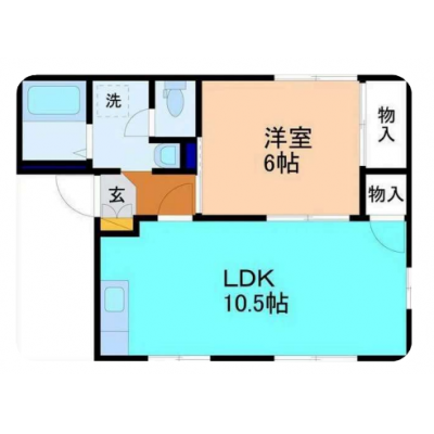 KIT【ゆったり1LDK♪】駐車場有☆Wi-Fi無料☆快適設備の間取り図