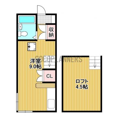 パンションセピアⅡ　★ロフト付き　★熊本市動植物園そば　★買い物便利　★交通アクセス良好♪　★カウンターキッチン　★駐車場ありの間取り図