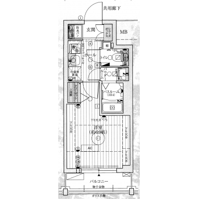【本町駅　徒歩5分】EC心斎橋central　⑭分譲タイプ、NET使い放題・ペット相談可、2口ガスコンロ・浴室暖房乾燥機・温水洗浄便座！】の間取り図