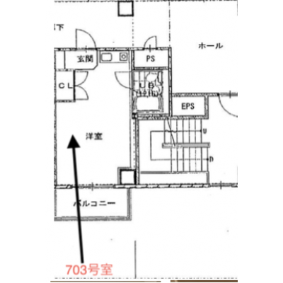 ２月限定キャンペーン！管理費０円！ ２人入居０円！リエス川崎　７０３号室の間取り図