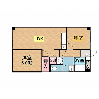サンマートハイツ（2LDK）の間取り図