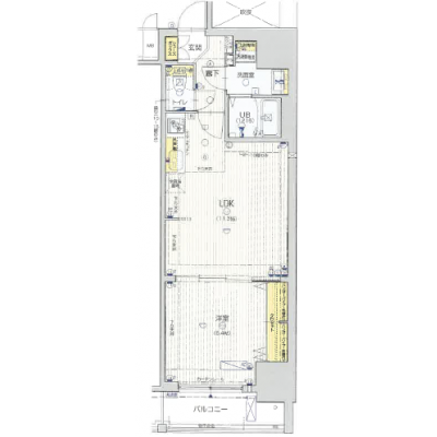 フリーステイ本町Ⅱ　★1LDK　43.46㎡★の間取り図