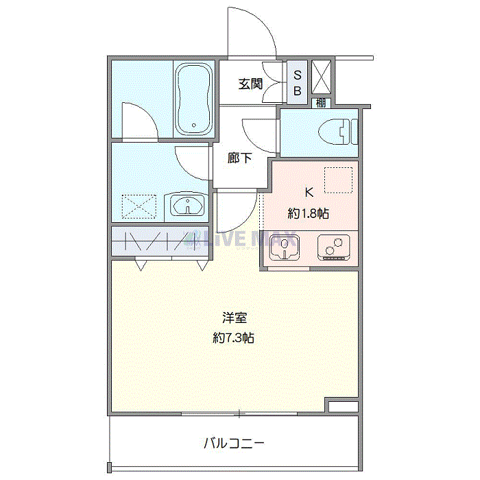 マンスリーリブマックス中野富士見町NORTHⅡ■『禁煙ルーム・25平米・駅5分』【独立洗面・浴室乾燥付】≪エクセレントシリーズ≫の間取り図