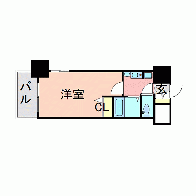 OneLife博多駅前セグティス2nd【★バストイレ別・独立洗面台、★オートロック付】の間取り図